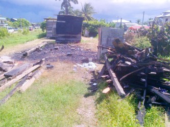 The remains of the shack had already been cleared and packed when Stabroek News visited yesterday afternoon 