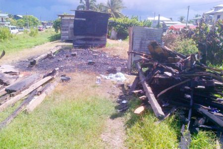 The remains of the shack had already been cleared and packed when Stabroek News visited yesterday afternoon
