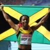 Shelly-Ann Fraser-Pryce after the victory (Jamaica Gleaner photo)