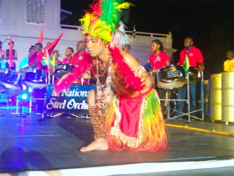 Mikel Andrews during a dance routine at Guyana Night