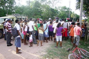 Kwakwani residents at Tuesday’s meeting 