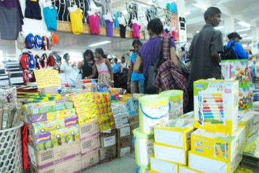 School supplies on display at Guyana Stores