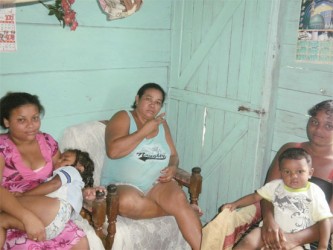 Helen (second left) and family relaxing