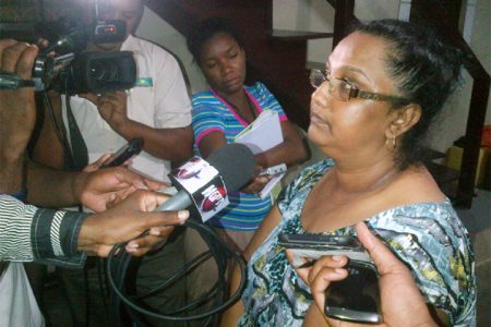 Babita Naraine speaks to reporters just hours after the ordeal last evening