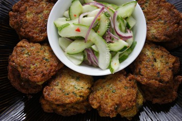 Thai Fish Cakes with Cucumber Salad (Photo by Cynthia Nelson) 