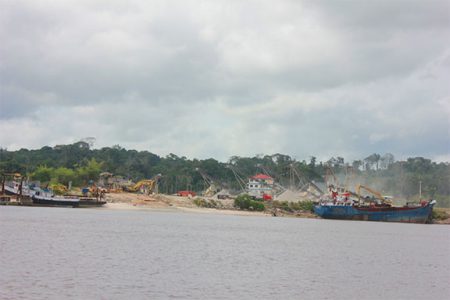 A view of the BK Quarry in Essequibo from the river
