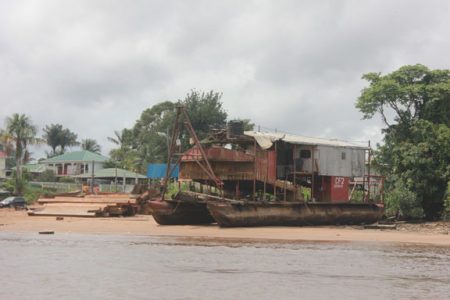 A view of Bartica from the Essequibo River on Saturday. (Photo by Arian Browne)