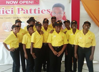 The staff at the new Vreed-en-Hoop Juici Patties Restaurant