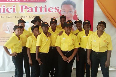 The staff at the new Vreed-en-Hoop Juici Patties Restaurant