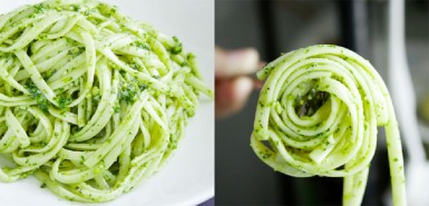 Linguini with Basil Pesto (Photo by Cynthia Nelson)