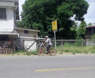 Riding through the village 