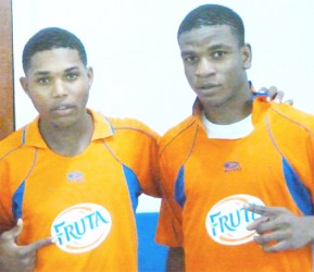  Fruta Conquerors scorers from left to right- Dwayne Lawrence and Eon Alleyne.