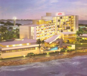 An artist’s rendition of what the completed Marriott Hotel would look like