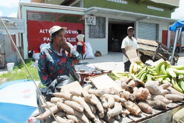 Food Security: Ground provision on sale at La Penitence market on Sunday 