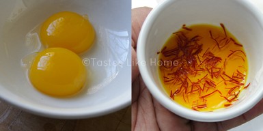 Egg yolks & Saffron (Photo by Cynthia Nelson)