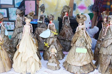 Some of the decorative dolls the women made during the two-week course