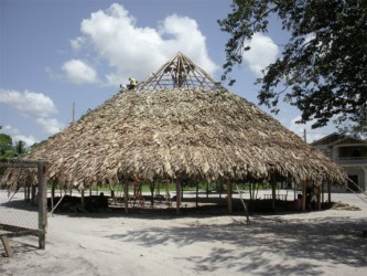 This benab was in its final stages of completion in time for the heritage day celebration in St Cuthbert’s. (Arian Browne photo)