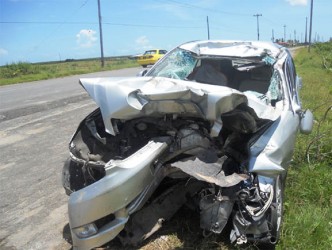 Phyzul Sattaur’s wrecked car