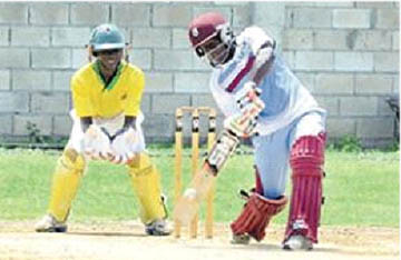 West Indies Women’s batter Deandra Dottin in action during the team’s practice match against Jamaica Under-17 boys team.(picture courtesy Jamaica Observer) 