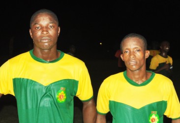 Goalscorers Sherwin Caesar, left and Delwyn Fraser. 