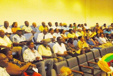 A section of the small business owners attending this week’s launch of the new Micro and Small Business Development Project at the Liliendaal Conference Centre.