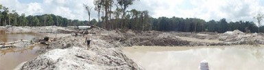 Illegal mining at one of the areas raided
