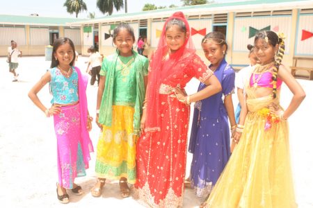 These young ladies struck a pose in their traditional Indian wear for the Stella Maris culture day. 