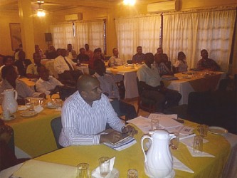 Some of the participants in the two-day workshop on Procurement Training and Capacity Building for Project Executing Agency Personnel on IDB-Financed Projects, which wrapped on Tuesday,