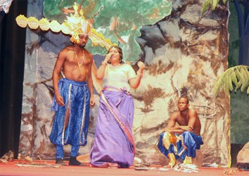 Some of the students during their performance of Ramlila. 