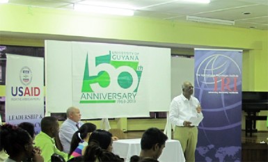 Ralph Ramkarran addressing the students (US Embassy photo)