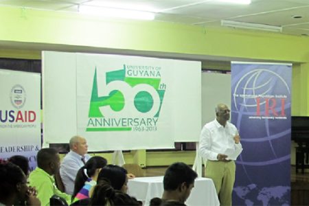 Ralph Ramkarran addressing the students (US Embassy photo)