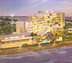 An artist’s impression of what the completed Marriott Hotel will look like