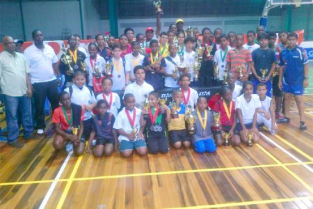 Winners and participants of the fourth Annual Digicel table tennis school tournament.