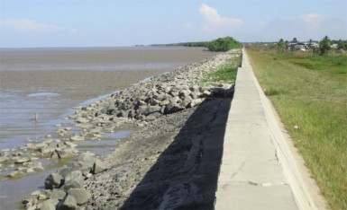 The Section ‘C’ Enterprise seawall showcased the grouted boulders and the riprap that were being tested in the area. 