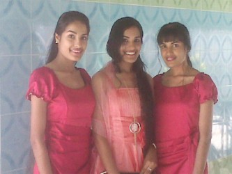 From left: Rajshri, Reenica and Radha Mansaran who celebrated their 19th birthday on Saturday last. 