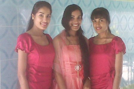 From left: Rajshri, Reenica and Radha Mansaran who celebrated their 19th birthday on Saturday last.
