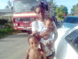 Orita Davis with her two children.