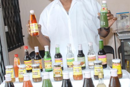 Prestige CEO Ram Prashad with a display of products at the company’s Eccles factory