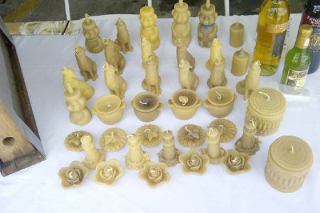 Beeswax candles in different shapes