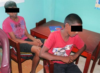 The two boys, who are 12 and 14, who were found working at a a grocery at Bath Settlement, West Coast Berbice.