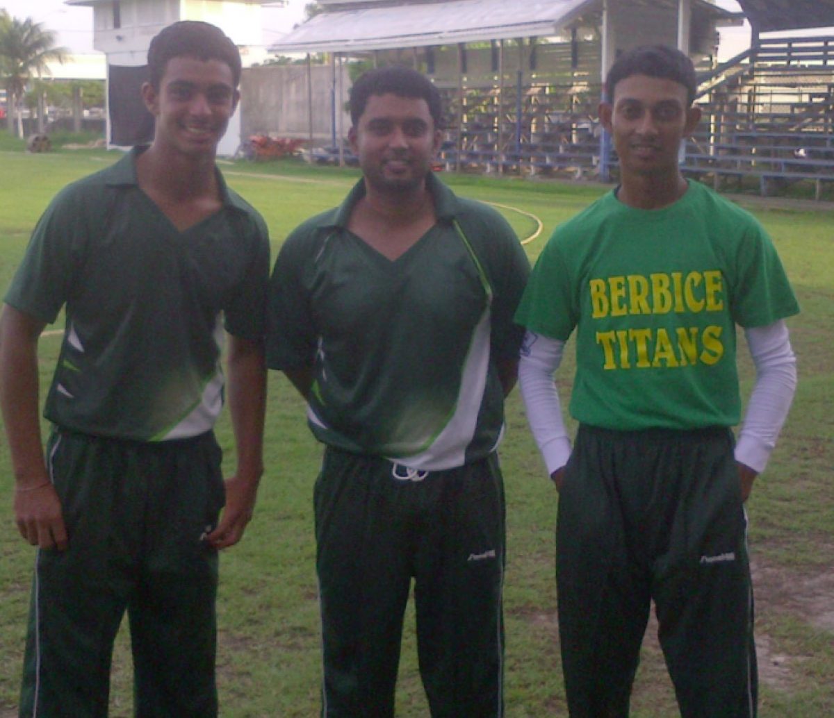 The three match-winners for Everest, Tagenarine Chanderpaul, Ryan Ramdass, centre and Troy Gonsalves, right.