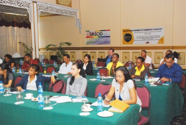 Some of the participants of the Business and Human Rights: Tackling Workplace Discrimination seminar that was held at Pegasus Hotel on Wednesday last and facilitated by the GCCI and SASOD