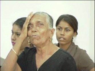 Mohanie Dasraj, the 72-year-old grandmother of Mulshankar Sukharan, in tears after Justice Dawn Gregory imposed the 12 year sentence on Wednesday at the Berbice Supreme Court