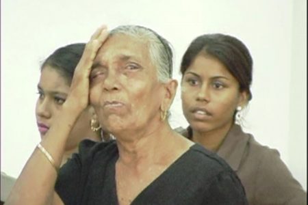 Mohanie Dasraj, the 72-year-old grandmother of Mulshankar Sukharan, in tears after Justice Dawn Gregory imposed the 12 year sentence on Wednesday at the Berbice Supreme Court