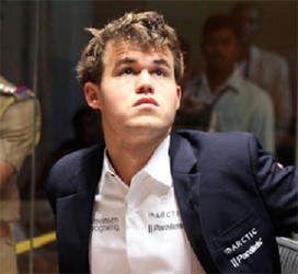 The face of change! The Norwegian child prodigy superstar who silenced one billion and more chess fans in India.  Magnus Carlsen brutally wrested three games away from World Champion Vishy Anand in the short 12-game match series, a circumstance that is almost unprecedented in world championship matches. In the Fischer-Spassky match of 1972, Fischer lost the first game of the match in a 24-game series, and simply did not turn up for the second because he wanted all the cameras removed from the playing area. “I can’t think,” he contended. When Fischer turned up for Game 3, he played one of the most beautiful games of his life, crushing Spassky in superb fashion in a modern Benoni defence. Fischer had sealed his move, and Spassky resigned immediately when he saw it. Someone alerted Fischer that Spassky had resigned without continuing. Fischer was not amused. He exclaimed, “Now what will I do for the rest of  the day! And tomorrow happens to be a rest day!” But Anand is certainly not Robert James Fischer. The chess world is saying that the match is over as Carlsen only needs a half-point to win or a draw in the next three games. In the 12-game series, the first player to reach 6½ points, wins the match. 