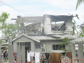 The damaged house after Thursday’s fire 