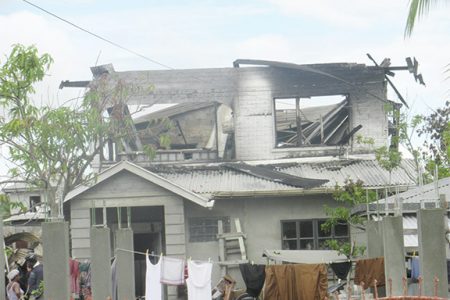 The damaged house after Thursday’s fire 