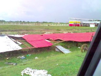 The destroyed stables