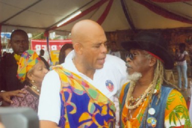 Ras Leon with Hatian President Michel Martelly