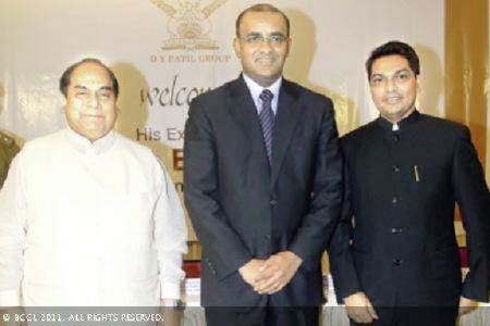 From left DY Patil, former President Bharrat Jagdeo and Ajeenkya Patil at a reception in February 8, 2011 that was hosted in Jagdeo’s honour by the Patils in Mumbai.  (The Times of India  photo)